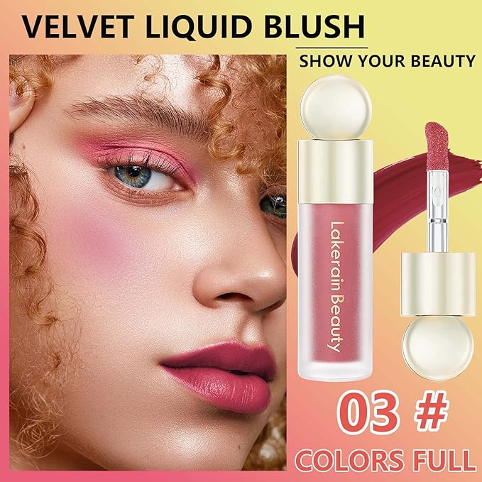 Liquid Blush,Natural Soft Cream Face Blush Matte Cheek Tint,Lightweight,Moisturizing,Waterproof,Long Lasting Face Blush Stick(5#)-Velvo Beauty