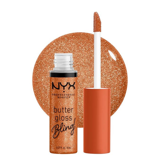 NYX PROFESSIONAL MAKEUP Butter Gloss Bling Lip Gloss, Non Sticky and Shiny Vegan Lip Makeup - Pricey-Velvo Beauty