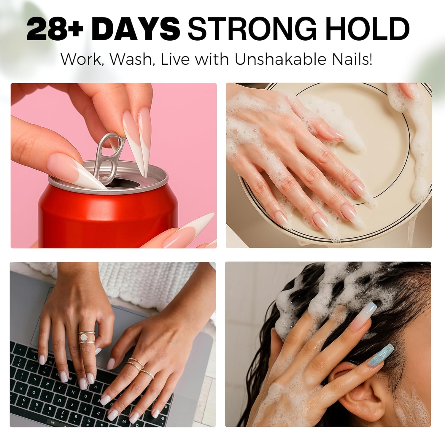 40ml Super Strong Nail Glue Soft Solid Gel Nail Glue for Press Ons Acrylic Nails, Mess Free, Lamp Curing Needed, Durable & Long-Lasting-Velvo Beauty