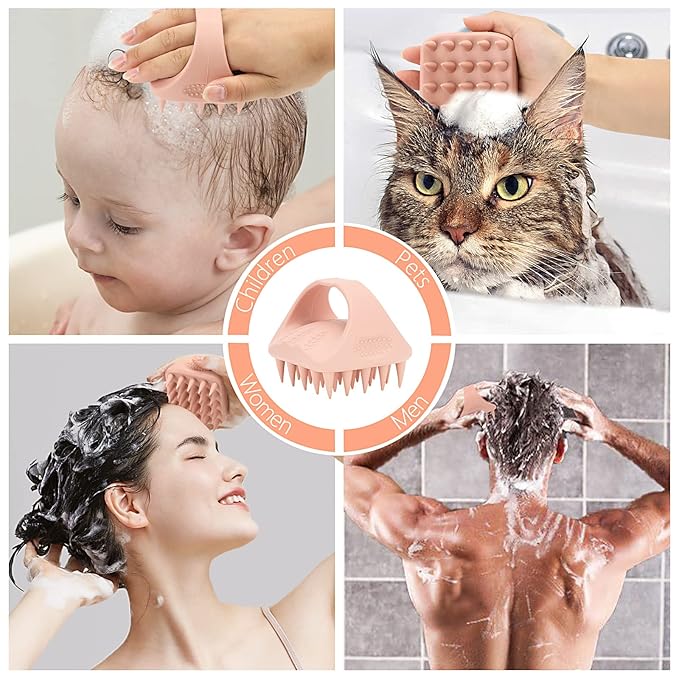 BTYMS 2 Pcs Solid Sillicone Scalp Massager Hair Shampoo Brush Scalp Scrubber Exfoliating Brush Hair Washing Brush Head Scrubber for Shower-Velvo Beauty