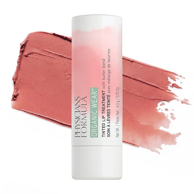 Physicians Formula Organic Wear Tinted All Natural Lip Balm Treatment Tickled Pink | Dermatologist Tested, Clinicially Tested-Velvo Beauty