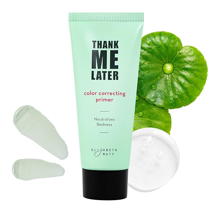 Elizabeth Mott Thank Me Later Color Correcting Face Primer - Niacinamide and Cica Soothes and Neutralizes Uneven Skin Tone and Facial Redness - Grips Makeup for Long-Lasting Wear - Cruelty-Free, 30g-Velvo Beauty