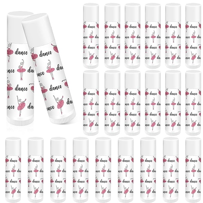 24 Pack Dance Theme Ballet Lip Balms Bulk Moisturizing Lip Balms Back To School Gift Ballet Gifts Lip Balm Christmas Thanksgiving Day Dance Party Thanks Gift for Dancer Girl Woman-Velvo Beauty