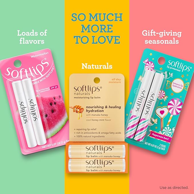 Softlips Lip Protectant SPF 20, Vanilla 2 count (Pack Of 6)-Velvo Beauty