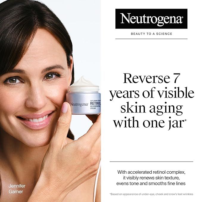 Neutrogena Rapid Wrinkle Repair Retinol Face Moisturizer, Daily Anti-Aging Face Cream with Retinol & Hyaluronic Acid to Fight Fine Lines, Wrinkles, & Dark Spots, 1.7 oz-Velvo Beauty