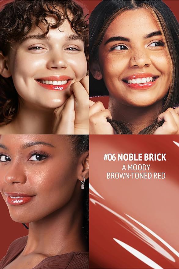 Veganize Collagen Lip Glass Balm | Hydrating Lip Balm in 9 Vibrant Colors | Moisturizing Lip Care Infused with Collagen Jelly Magic | No Animal Trial Lip Balm 0.06 oz (No. 6 Noble Brick)-Velvo Beauty