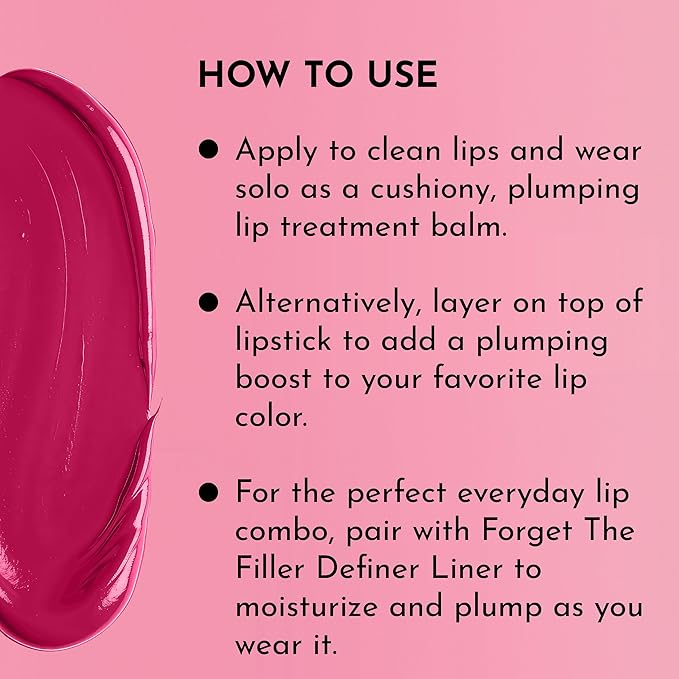 LAWLESS Forget the Filler Lip Plumping Line Smoothing Tinted Balm, Juicy Watermelon, Pink, 0.1 Ounce / 2.9 ml-Velvo Beauty