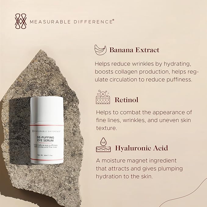 Measurable Difference De-puffing Eye Serum - Hydrating & Illuminating Treatment for Dark Circles, Puffiness, and Wrinkles-Velvo Beauty