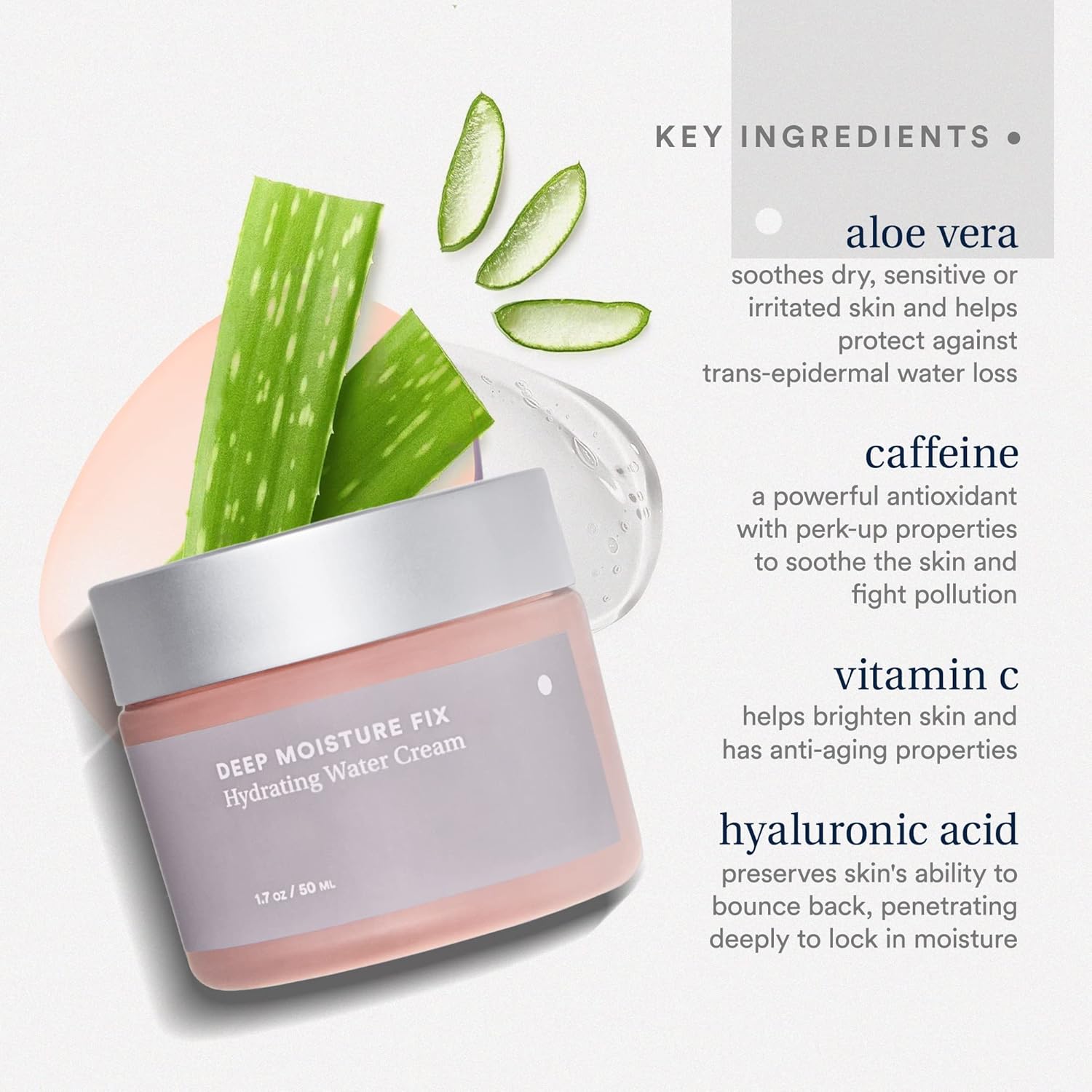 Care Skincare - Deep Moisture Fix, Hydrating Water Cream, Oil Free Face Moisturizer With Hyaluronic Acid, Fragrance Free For All Skin Types, Hydrating + Plumping 1.7 oz.-Velvo Beauty