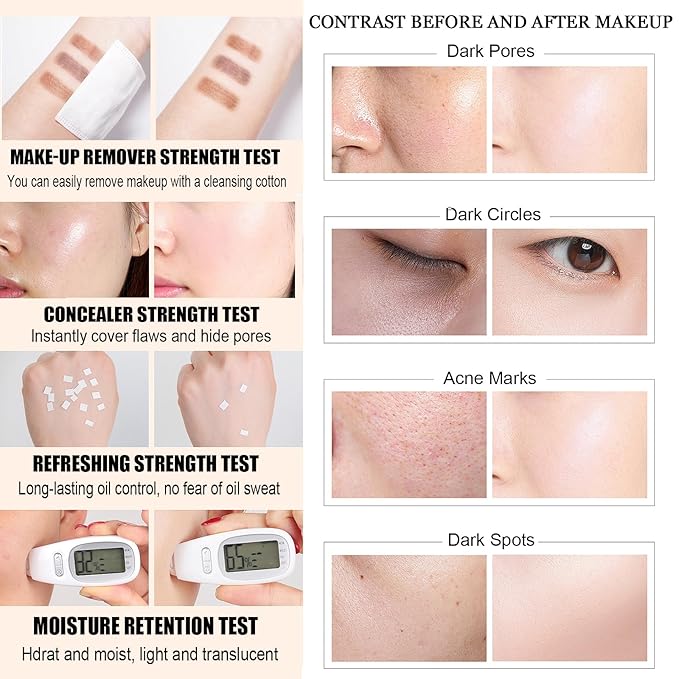 Glow Contour Face Liquid Foundation Bronzer Highlighter Illuminator Moisturize Cream Contour Concealer Blendable & Smooth Glowing Skin Lightweigh Luminizing Long Lasting Face Contouring Makeup-Velvo Beauty