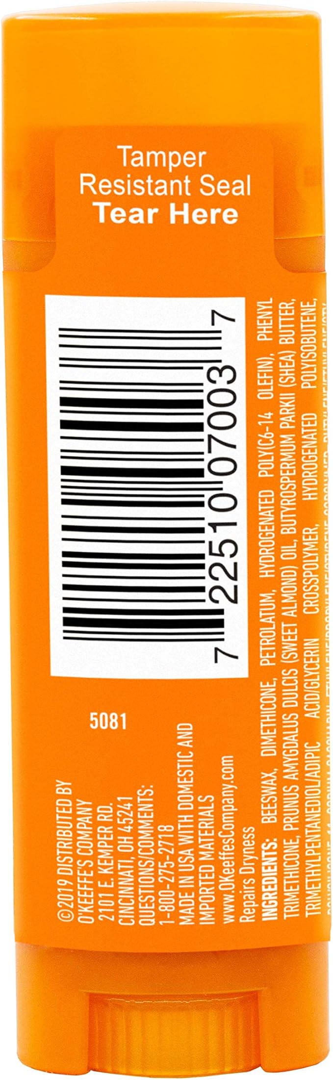 O'Keeffe's Unscented Lip Repair Lip Balm for Dry, Cracked Lips, Stick, (Pack of 9)-Velvo Beauty