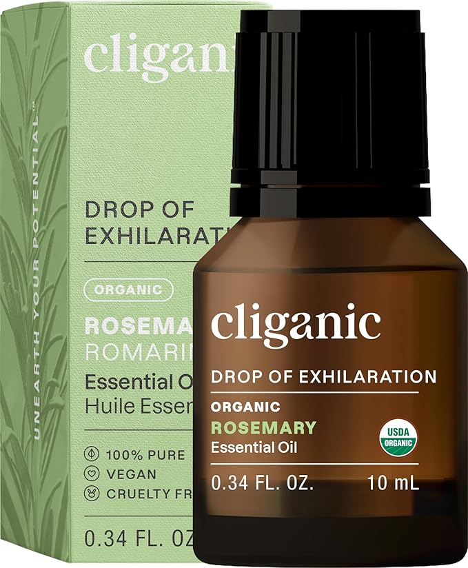 Cliganic Organic Rosemary Essential Oil, 100% Pure Natural, for Hair, Skin, Aromatherapy | Non-GMO Verified (Packaging May Vary)-Velvo Beauty