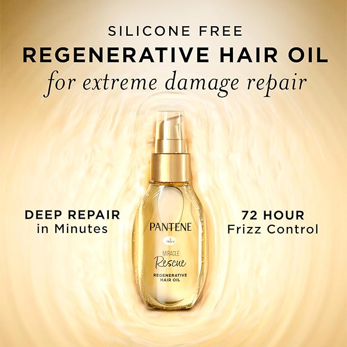 Pantene Miracle Rescue Regenerative Hair Oil - 2.0 FL Oz - Deep Repair Treatment for Dry & Damaged Hair-Velvo Beauty