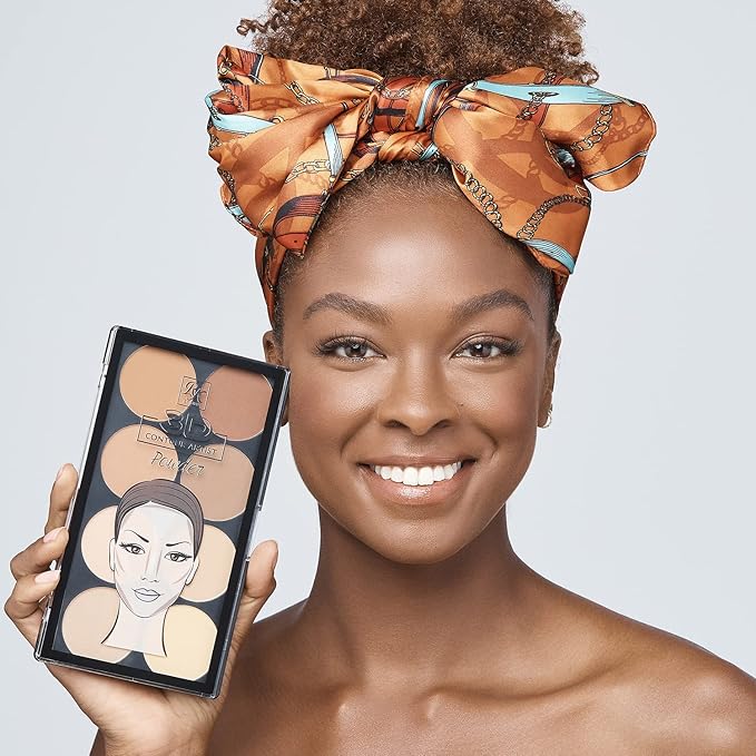 Ruby Kisses Flawless Finish with 3D Contour Powder Makeup Palette - Multiple Contouring Options, Easy Blending, Long-lasting formula, Sculpt &Highlighting, Professional finish (Light Medium)-Velvo Beauty