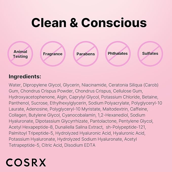 COSRX Under Eye Mask, Peptide Collagen Hydrogel Eye Patch for Puffy Eyes and Dark Circles, 60 Under Eye Patches, Korean Skin Care-Velvo Beauty
