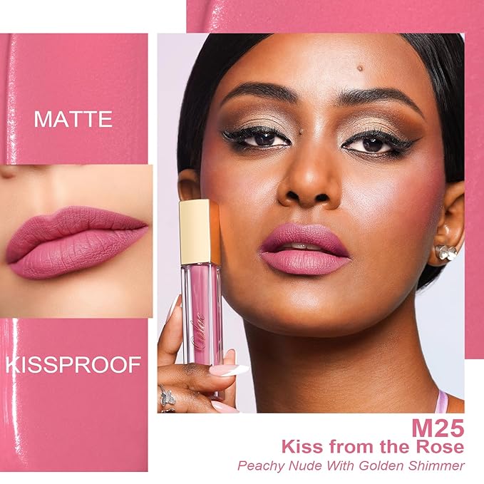 Oulac Matte Lipstick Metallic Lipstick Set for Women, Long Lasting Dual-UseLiquid Lipstick High Impact Lip Color Full Coverage Lip Makeup with Vitamin E Waterproof Formula,Vegan M14+M25+MD02-Velvo Beauty