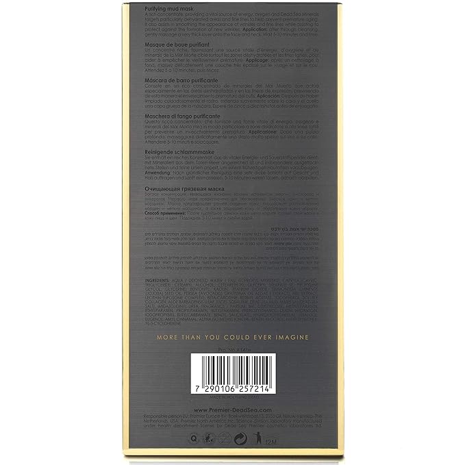 Premier Dead Sea mud mask, anti-aging skin care, pore refining mask, witch hazel, aloe vera gel, minerals, nutrients & antioxidants black face mask for body & facial mask skin care 4.4FL.oz-Velvo Beauty