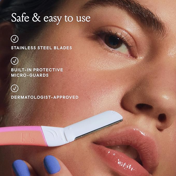 Billie - Dermaplane Refill Blades - Stainless Steel Blades with Safety Micro-guards - Nickel-free - Gently Exfoliates Skin - 3 count-Velvo Beauty