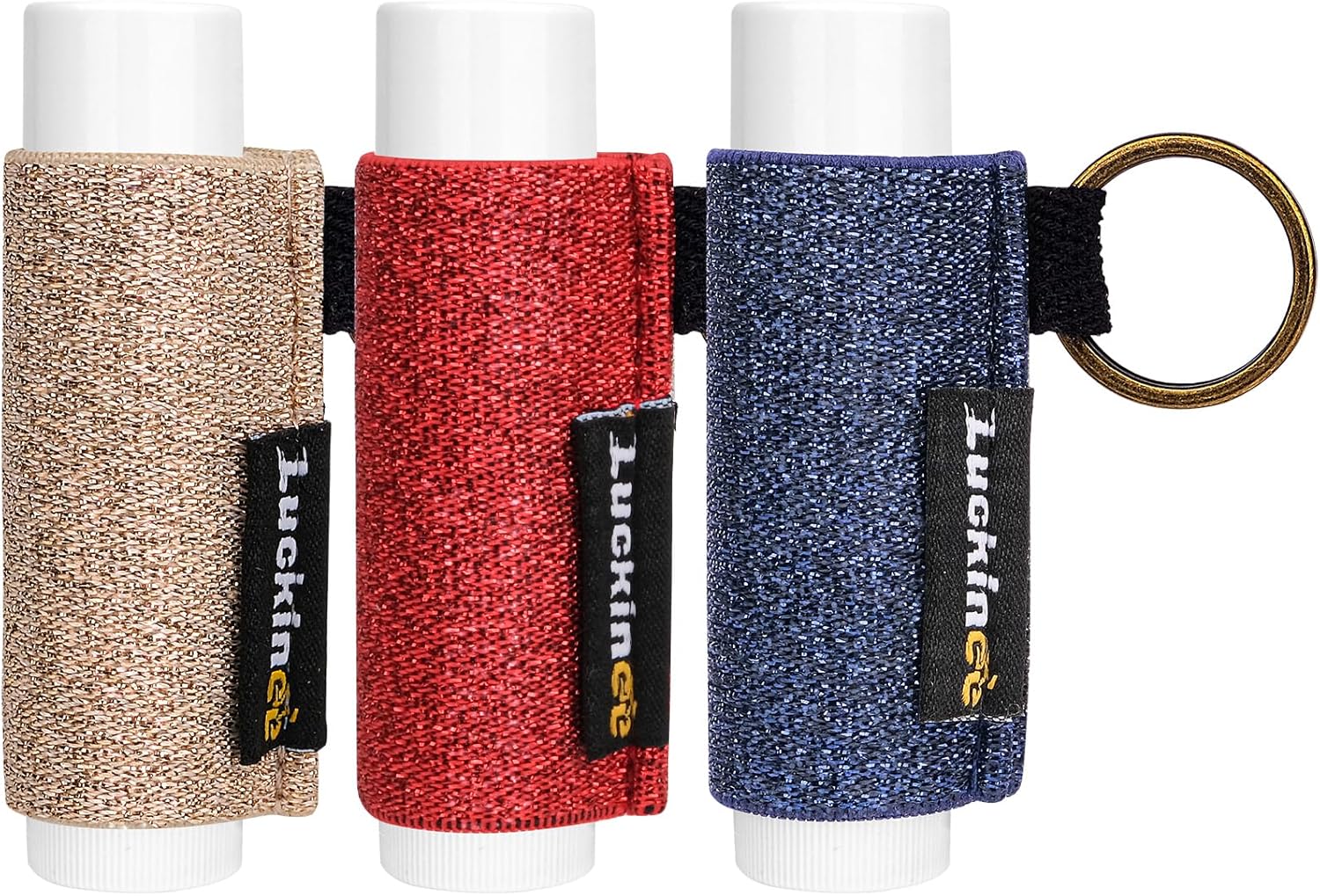 Lip Balm Keychain - Shinny Chapstick & Lipstick Holder - Tight Elastic Holder for Fat & Slim Lip Balms-Velvo Beauty