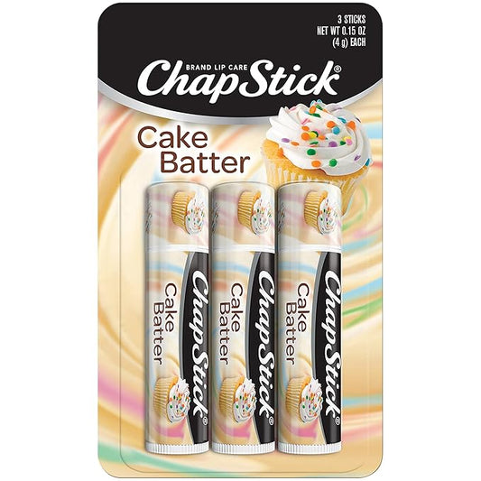 ChapStick Cake Batter Limited Edition Flavored Lip Balm Tubes - 0.15 Oz (Pack of 3)-Velvo Beauty