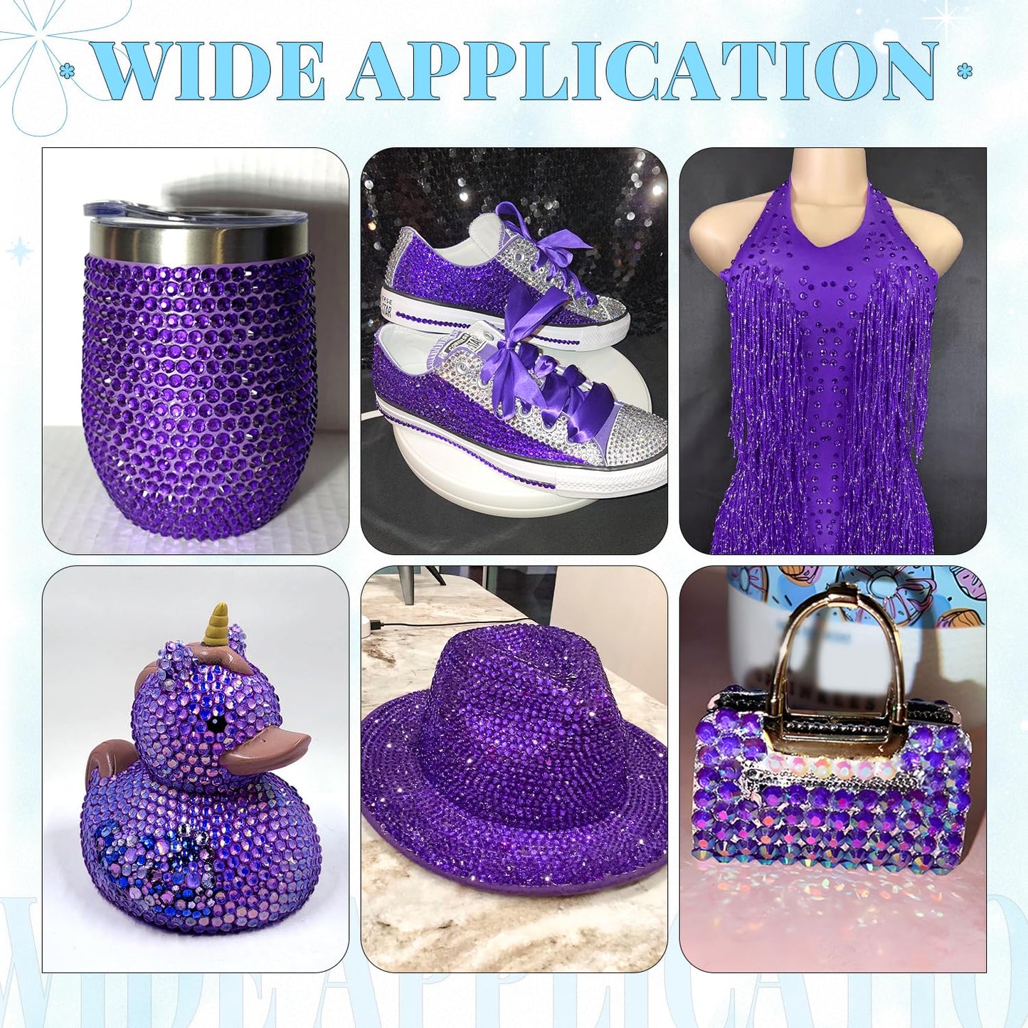 6000Pcs Resin Rhinestones for Bedazzling with 3Pcs B7000 Jewelry Glue, 1 Box Dark Purple Flatback Rhinestones for Crafting Crafts DIY, Crystals Gems for Clothing Shoes Tumblers Nail Art Makeup-Velvo Beauty