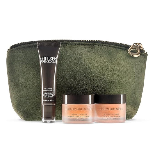 COLLEEN ROTHSCHILD Kiss & Tell Lip Care Trio | 4-Pc Set | Exfoliate, Hydrate & Protect | Flavor: Brown Sugar | Skincare for Your Lips (4 Count)-Velvo Beauty