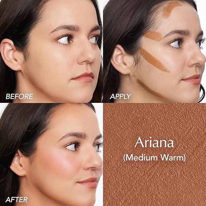 Thrive Causemetics Triple Threat Color Stick: Cream Bronzer & Contour Stick with Vitamin E, Evening Primrose Oil, Waterproof Smudge Proof Face Makeup Formula, Ariana (Medium Warm)-Velvo Beauty