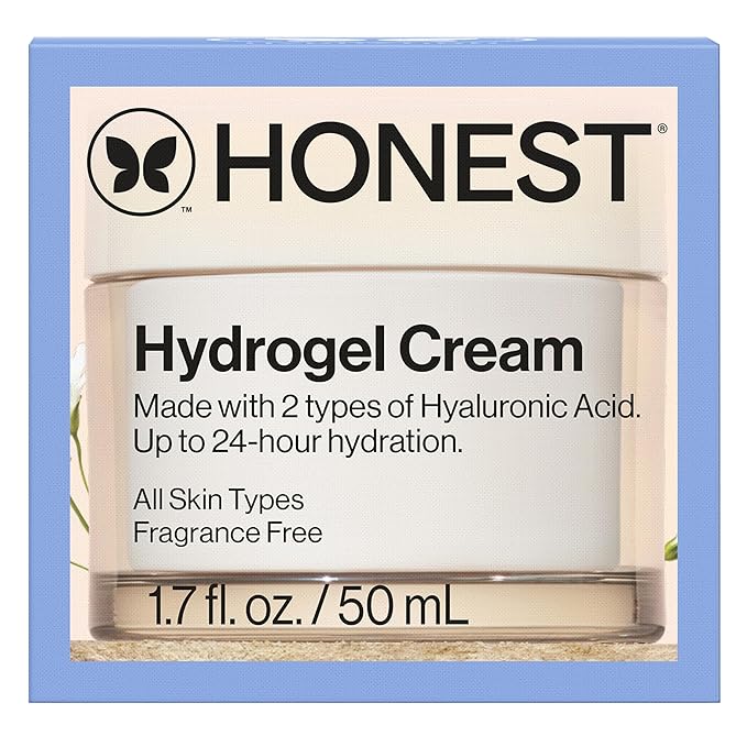 Honest Beauty Hydrogel Cream with Hyaluronic Acid | Lightweight, Moisturizing Water Cream | Gentle for Sensitive Skin, Fragrance Free, Vegan | 1.7 fl oz-Velvo Beauty