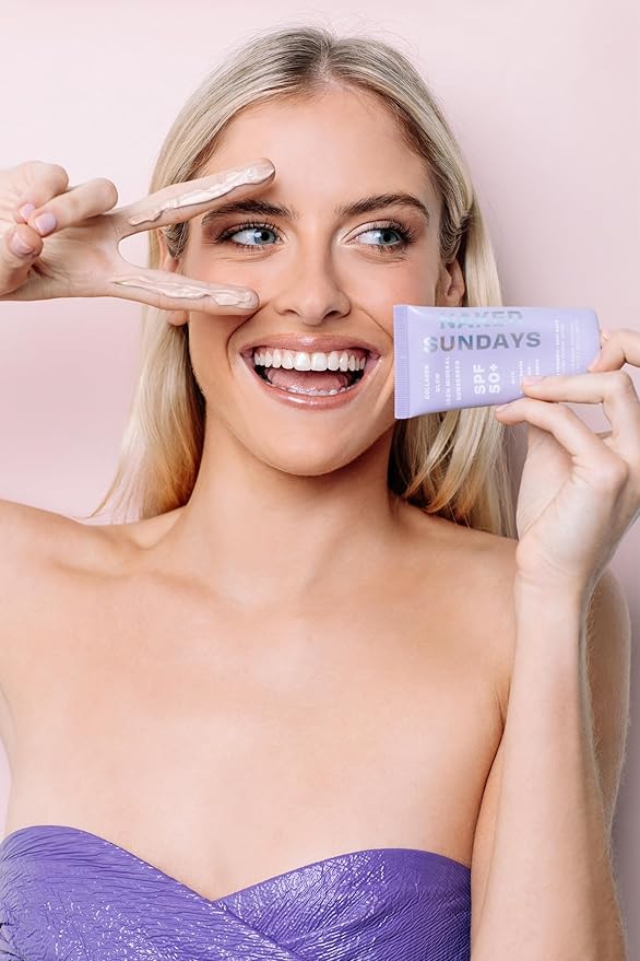 Naked Sundays SPF 50 Daily Facial Moisturizer, All-in-one Mineral Sunscreen, Face Lotion, Makeup Primer with Broad Spectrum UVA/UVB + Zinc Oxide, 50ml-Velvo Beauty