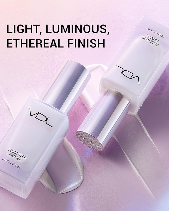 VDL Lumilayer Primer (Glowy Finish, 1.01fl oz) - Illuminating Pearl Makeup Base for Glowing Skin. Korean Makeup. Hydrating Radiance-Velvo Beauty