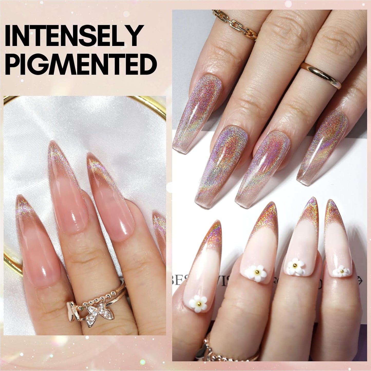 Makartt Cat Eye Gel Nail Polish: Universal Rainbow Holographic Gel Polish Bronze Gaze Sparkly Glitter Unique Magnetic Effect Nail Gels for DIY Nail Art UV LED Soak Off Manicure 10ml-Velvo Beauty