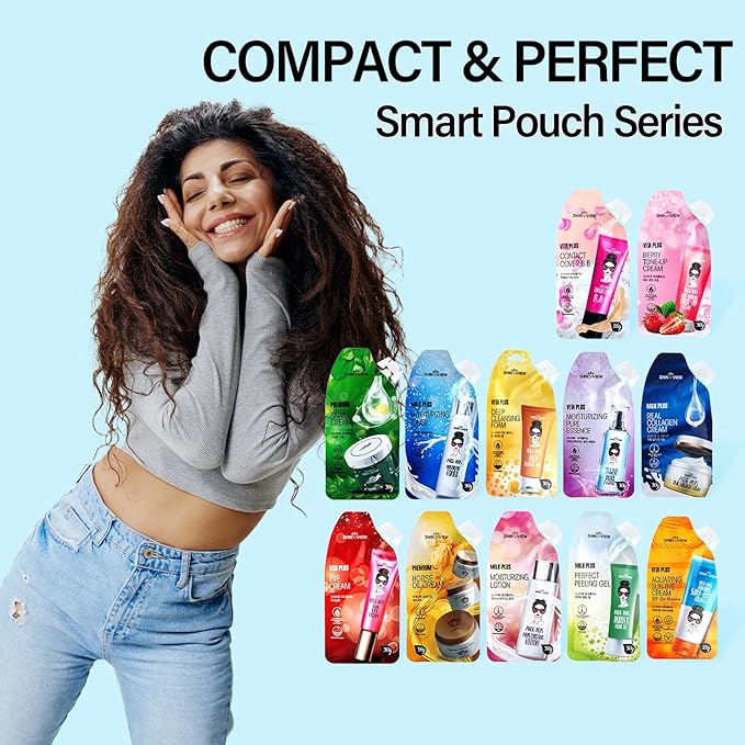 Skin Hydrating Kit Travel Mini Size 5 STEP Skincare Set for Healthier 30 Days Supply with Pouch-Velvo Beauty