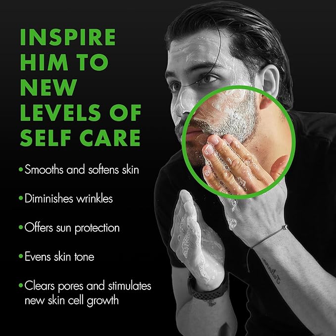 Tiege Hanley Mens Skin Care Gift Box Set, Gold - Men's Skincare Set with Face Wash, AM & PM Moisturizer, Scrub, Clay Mask, Body Wash, Deodorant, Anti Chafe Powder, Scrubber & Dopp Kit-Velvo Beauty