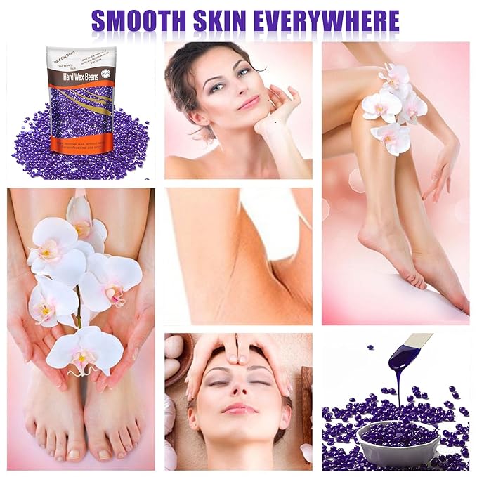 Hard Wax Beads for Hair Removal, Wax Beans for Sensitive Skin, 10 Oz/bag (Lavander), Ideal for Brazilian Waxing, Pearl Wax for Eyebrow, Bikini, Legs At Home-Velvo Beauty