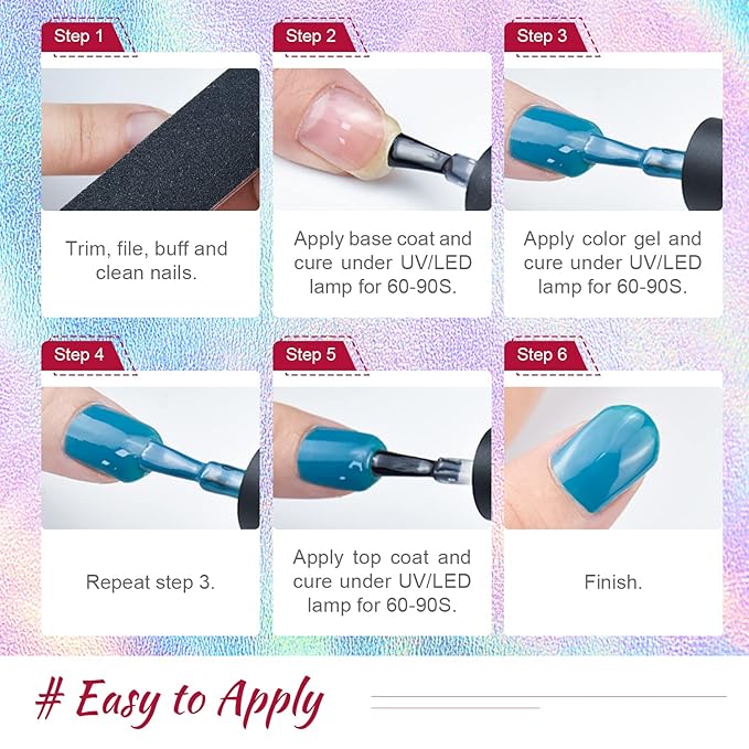 JODSONE 60 PCS Gel Nail Polish Starter Kit With U V Light 55 Kinds Of Color Glitter Gel Polish No Wipe Base And Glossy Matte Top Coat Easy To Apply-Velvo Beauty