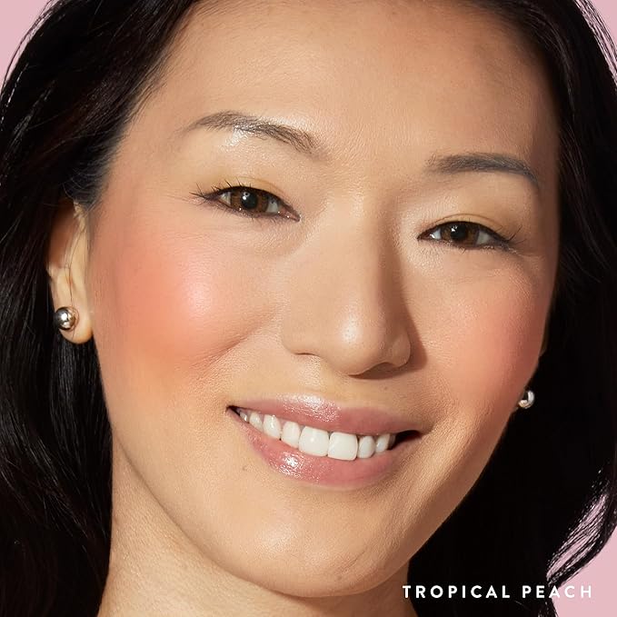 LAURA GELLER NEW YORK Baked Blush-n-Brighten Marbleized Blush for Cheeks - Tropical Peach - Natural Finish - Buildable Color-Velvo Beauty