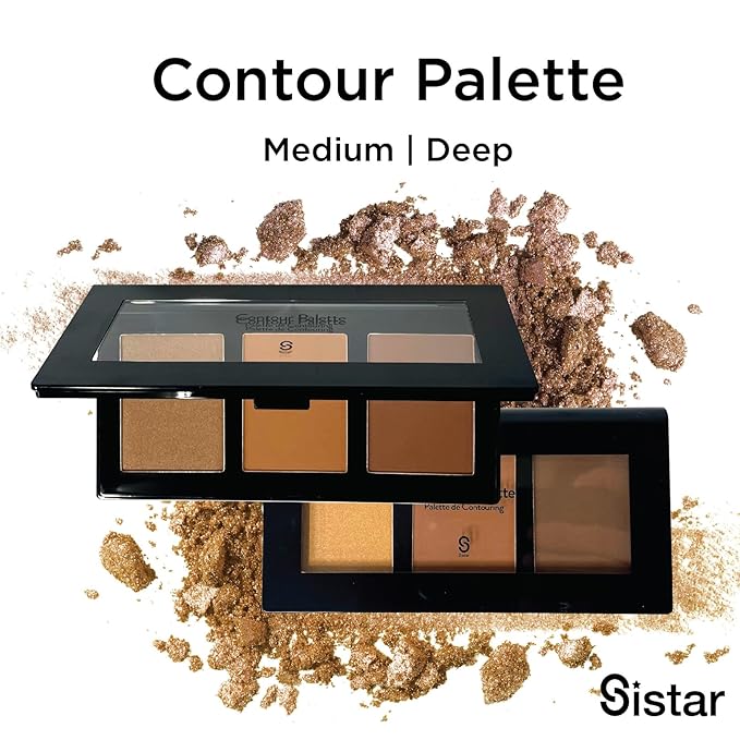 Sistar Shimmer Contour Palettes Define Natural Depth Lighten Darken Shading Bronzing And Highlighting-Velvo Beauty