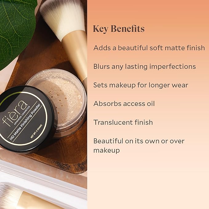Fièra HD Matte Finishing Powder - Perfect Final Touch, Absorbs Excess Oil, Smooth & Velvety Matte Finish - Blurs Imperfections, Long-Lasting Full Coverage for Flawless Skin - 0.2 OZ-Velvo Beauty