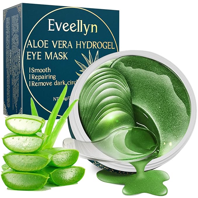 Under Eye Patches (60PCS), Aloe Vera & Collagen Eye Mask, Eye Patches for Puffy Eyes, Anti-Aging Eye Mask for Puffiness, Under Eye Mask for Dark Circles and Eye Bags, Hydrating Eye Gel Pads(green)-Velvo Beauty