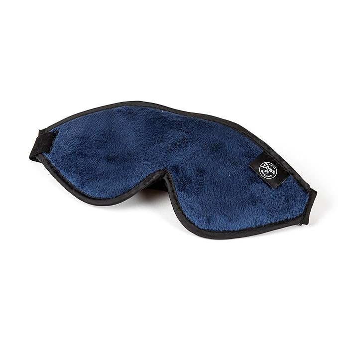 Dream Essentials, Escape 3D Sleep Mask, Earplugs, Carry Pouch Set, Molded Eye Shade, Men and Women, Contoured, Nose Bridge, Light Block, Memory Foam, Gift Set, Travel, Yoga, Blindfold, Navy Blue-Velvo Beauty