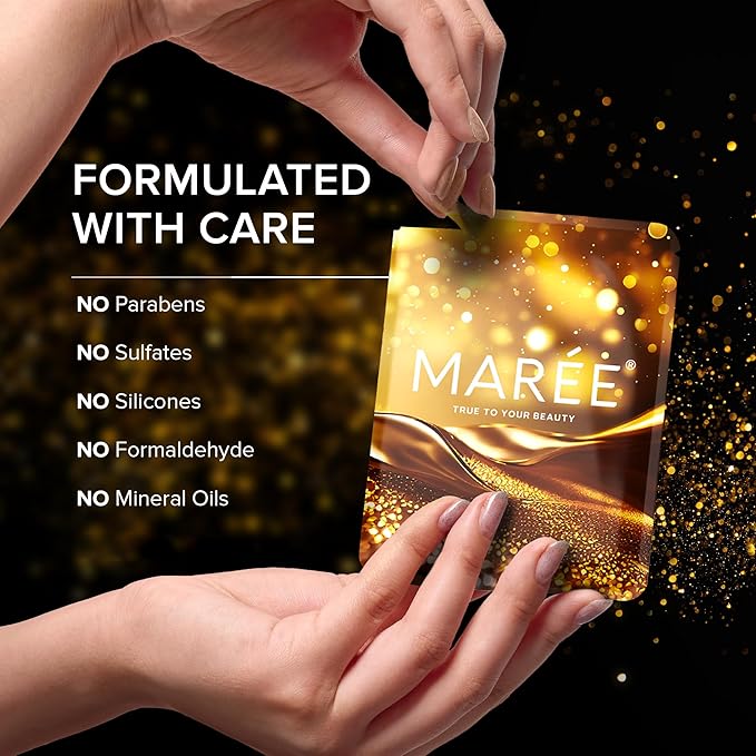 MAREE 24k Gold Under Eye Gels for Dark Circles and Puffiness - Collagen & Hyaluronic Acid Skincare Gel Pads - Gold Eye Patches for Puffy Eyes and Dark Circles - Under Eye Masks - Travel Essentials-Velvo Beauty