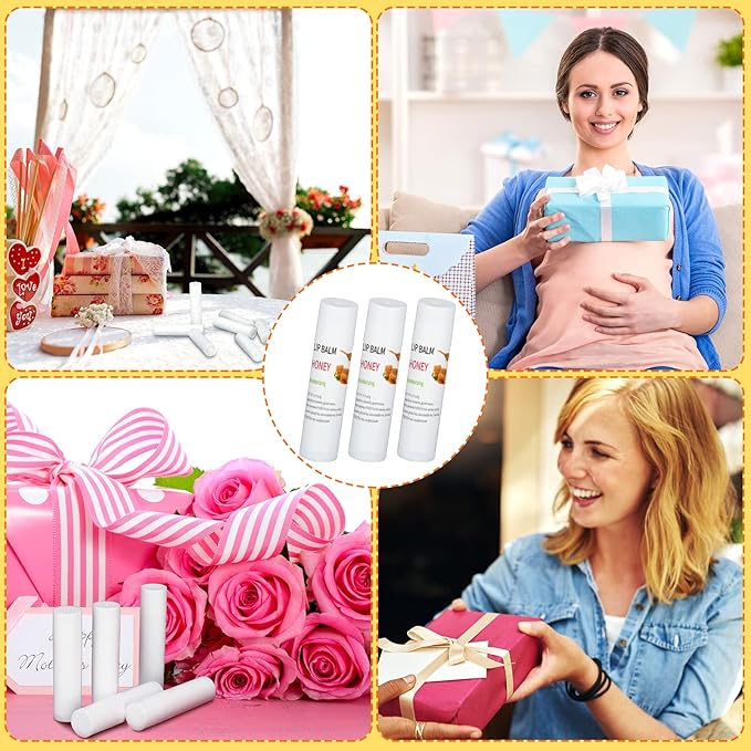 Demissle 150 Pcs Unlabeled Lip Balm Bulk Chapped Stick Blank Mini Lip Balm Gifts Moisturizing Lip Balms Favors for Women Homeless Wedding Bridal Shower Favors Baby Shower Guests Favors(Honey)-Velvo Beauty