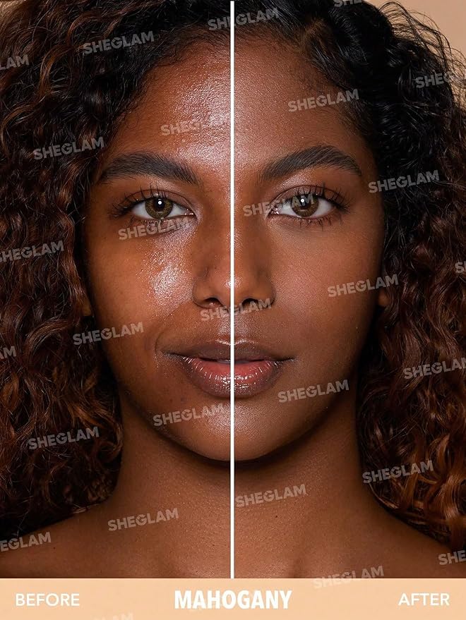 SHEGLAM SKin-Focus Full Coverage Powder Foundation Oil-Control Lightweight Face Pressed Powder Makeup-Golden-Velvo Beauty