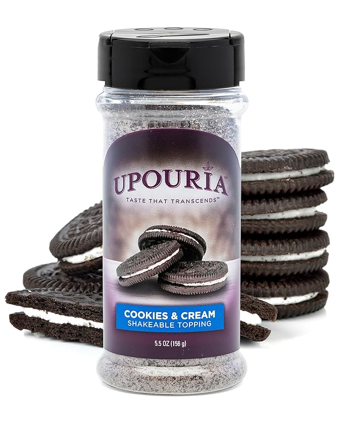 Upouria Cookies & Cream Coffee Topper, Vegan, Rich Flavor Enhancer for Coffee, Hot Chocolate, Ice Cream, 5.5oz-Velvo Beauty