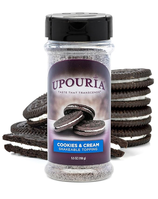 Upouria Cookies & Cream Coffee Topper, Vegan, Rich Flavor Enhancer for Coffee, Hot Chocolate, Ice Cream, 5.5oz-Velvo Beauty