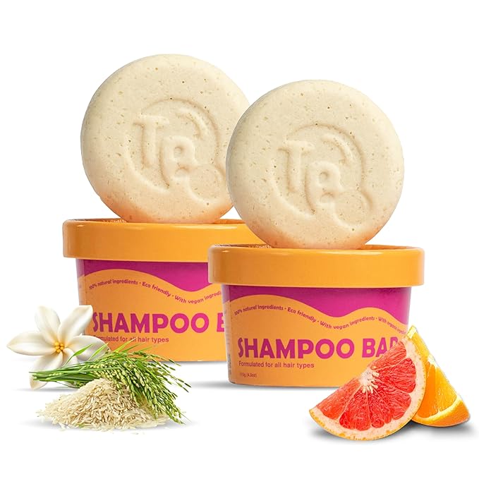 Vitamin B5 + Citrus Essential Oils Shampoo Bar – Dry shampoo for Hair Care - Women & Men – Strengthens Damaged Hair – Natural, Paraben & Sulfate-Free – All Hair Types – Made in USA – 4.5oz (Pack of 2)-Velvo Beauty