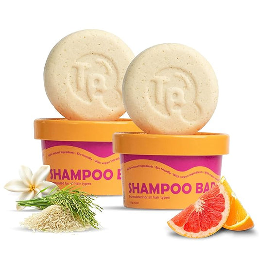 Vitamin B5 + Citrus Essential Oils Shampoo Bar – Dry shampoo for Hair Care - Women & Men – Strengthens Damaged Hair – Natural, Paraben & Sulfate-Free – All Hair Types – Made in USA – 4.5oz (Pack of 2)-Velvo Beauty