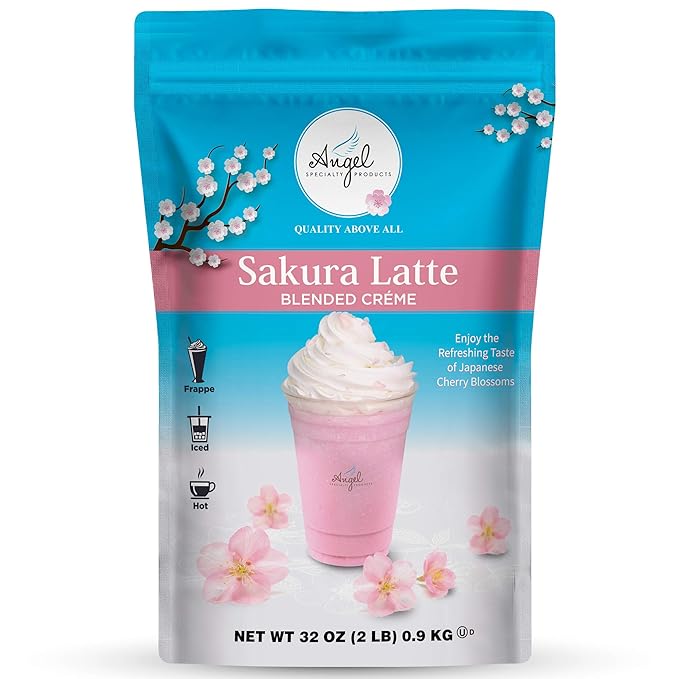 Sakura Latte Blended Crème by Angel Specialty Products [2 LB] [22 Servings]-Velvo Beauty