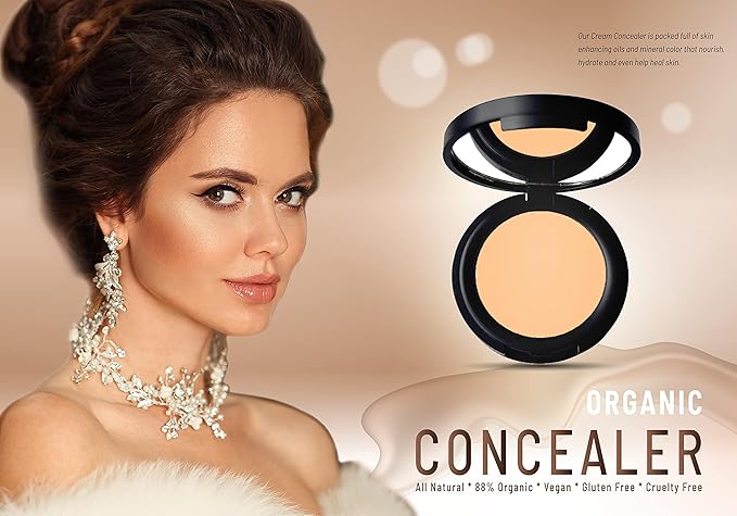 Mom's Secret 100% Natural Concealer, Organic, Vegan, Gluten Free, Cruelty Free, Made in the USA, 0.11 oz. (Golden Sand 08)-Velvo Beauty