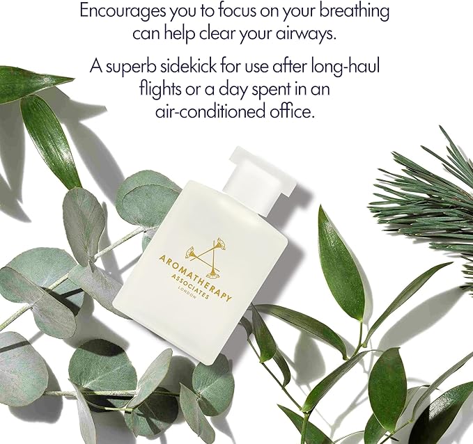 Aromatherapy Associates Support Breathe Bath and Shower Oil, Natural Body Oil to Clear Mind, Body and Spirit, Hydrating Body Oil Made with 3 Essential Oils (1.86 oz)-Velvo Beauty